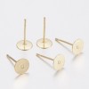Brinco aço inox base colagem banho ouro 6 mm (5 pares) IN-112